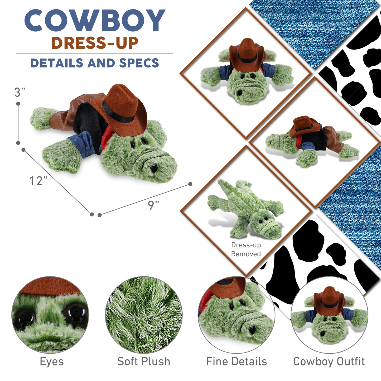 SUPER-SOFT PLUSH - ALLIGATOR SMALL COWBOY DRESS UP
