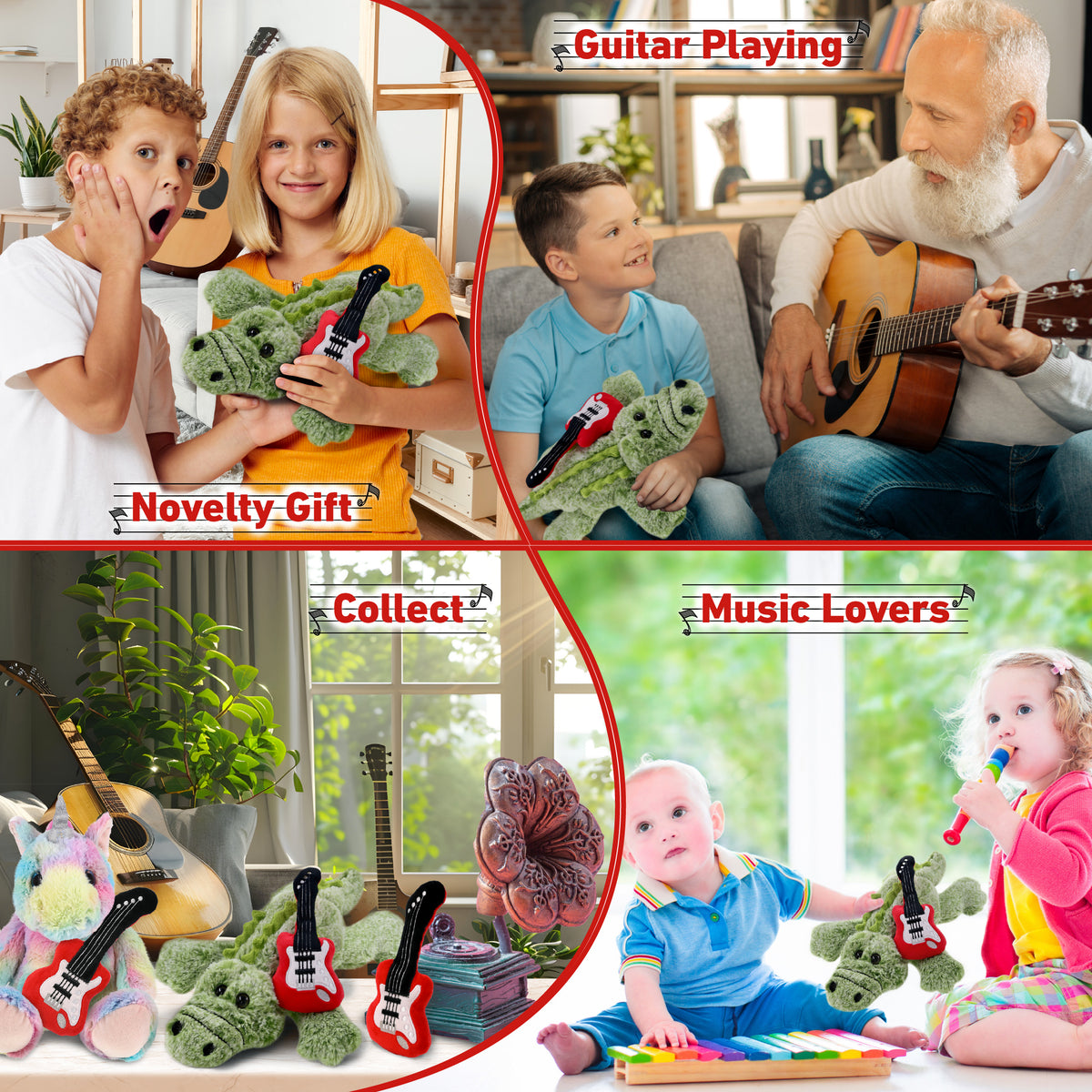 SUPER-SOFT PLUSH - ALLIGATOR SMALL WITH GUITAR ADD ON