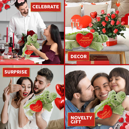 SUPER-SOFT PLUSH - ALLIGATOR SMALL WITH HAPPY ANNIVERSARY HEART