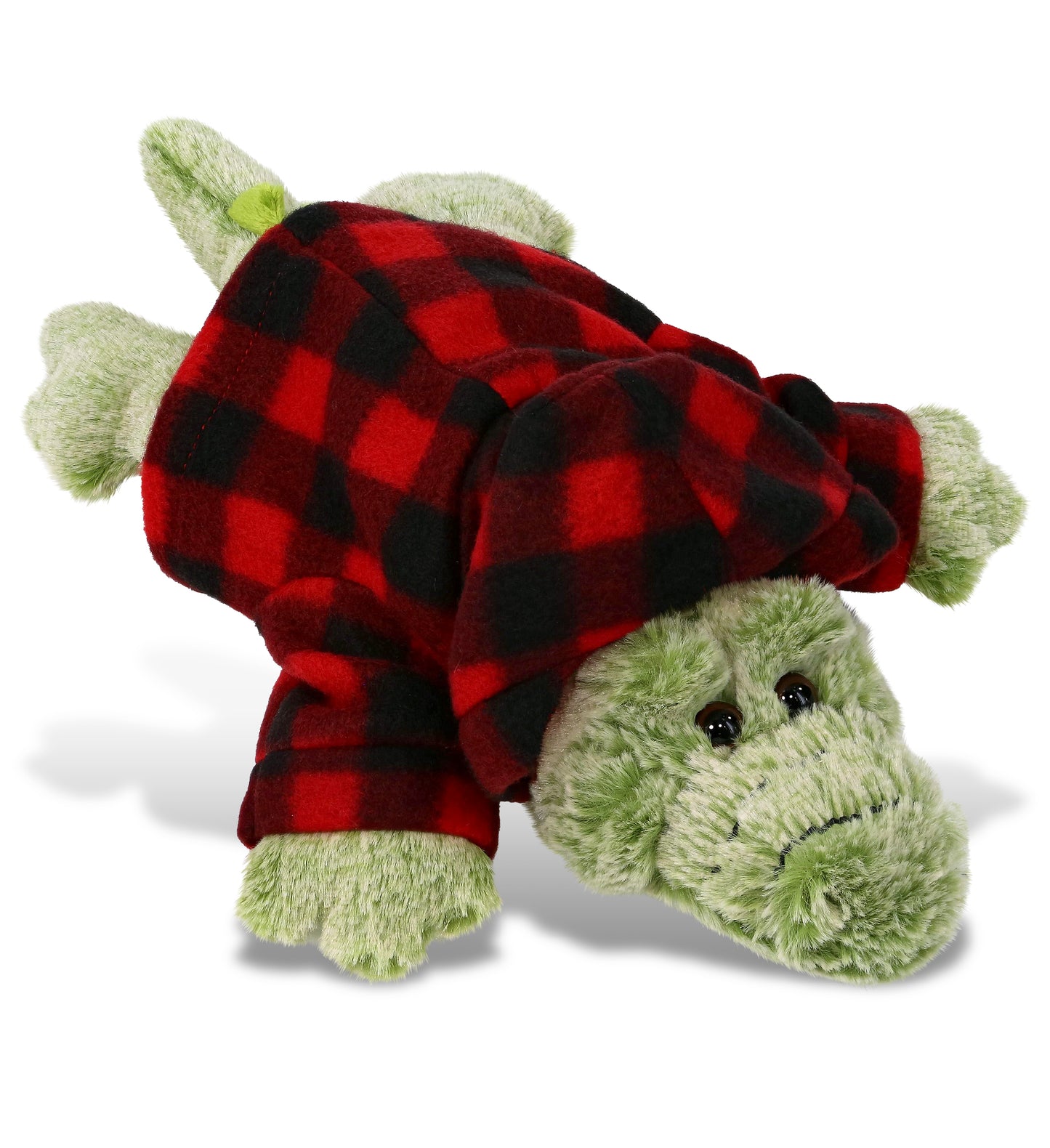 PLUSH RED PLAID HOODIE - SUPER-SOFT PLUSH - ALLIGATOR SMALL