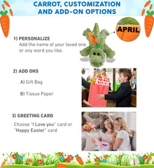 DolliBu Happy Easter Super Soft Plush Small Alligator with Carrot - 12 Inches