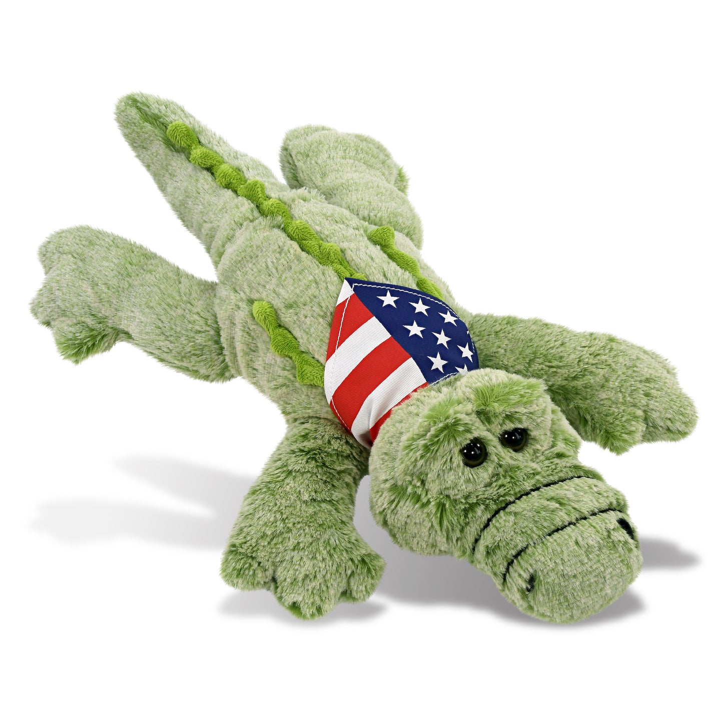 SUPER-SOFT PLUSH - ALLIGATOR LARGE WITH USA FLAG BANDANA