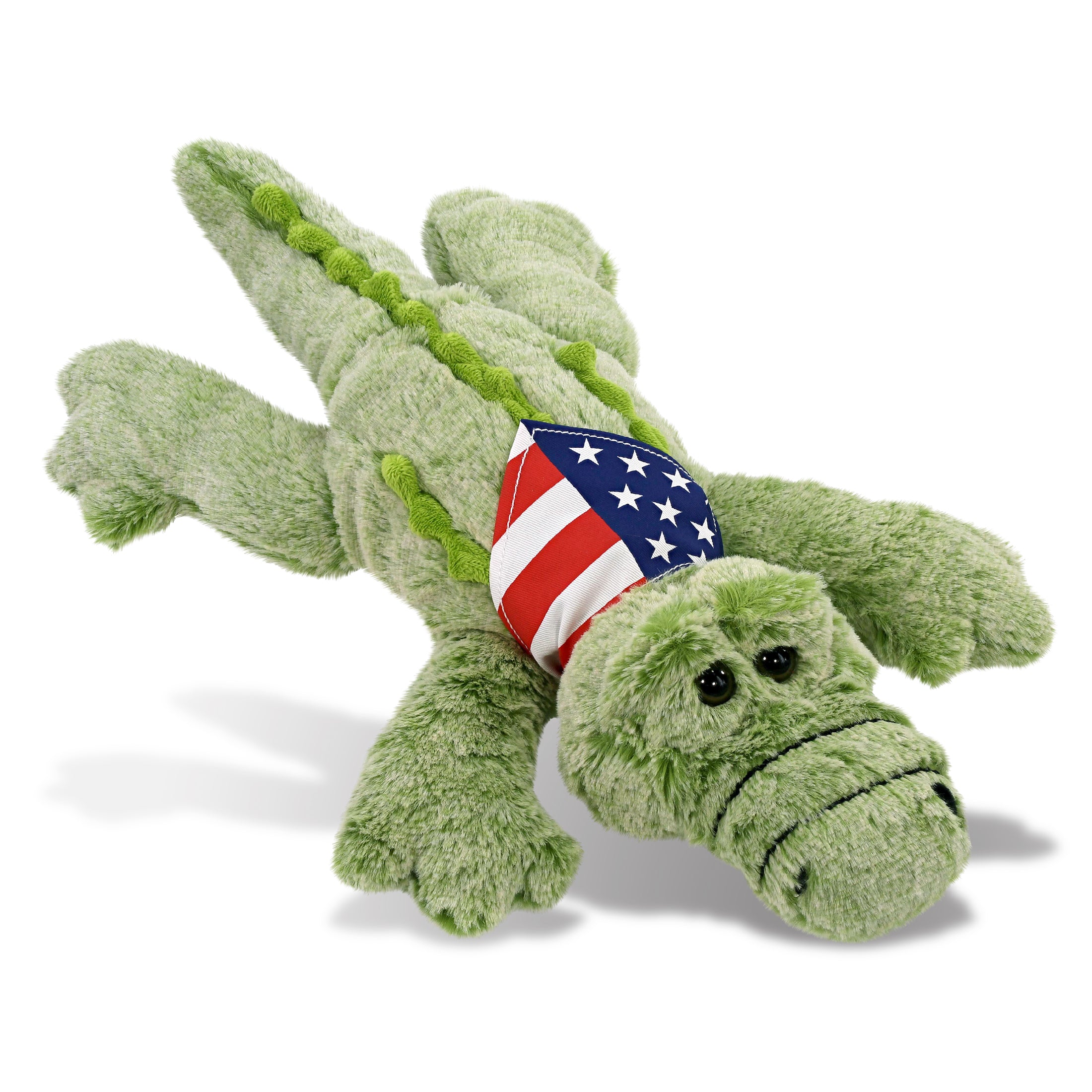 SUPER-SOFT PLUSH - ALLIGATOR LARGE WITH USA FLAG BANDANA