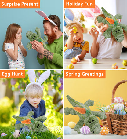 DolliBu Happy Easter Super Soft Plush Large Alligator with Carrot - 16 Inches