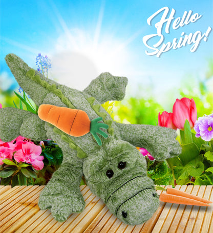 DolliBu Happy Easter Super Soft Plush Large Alligator with Carrot - 16 Inches