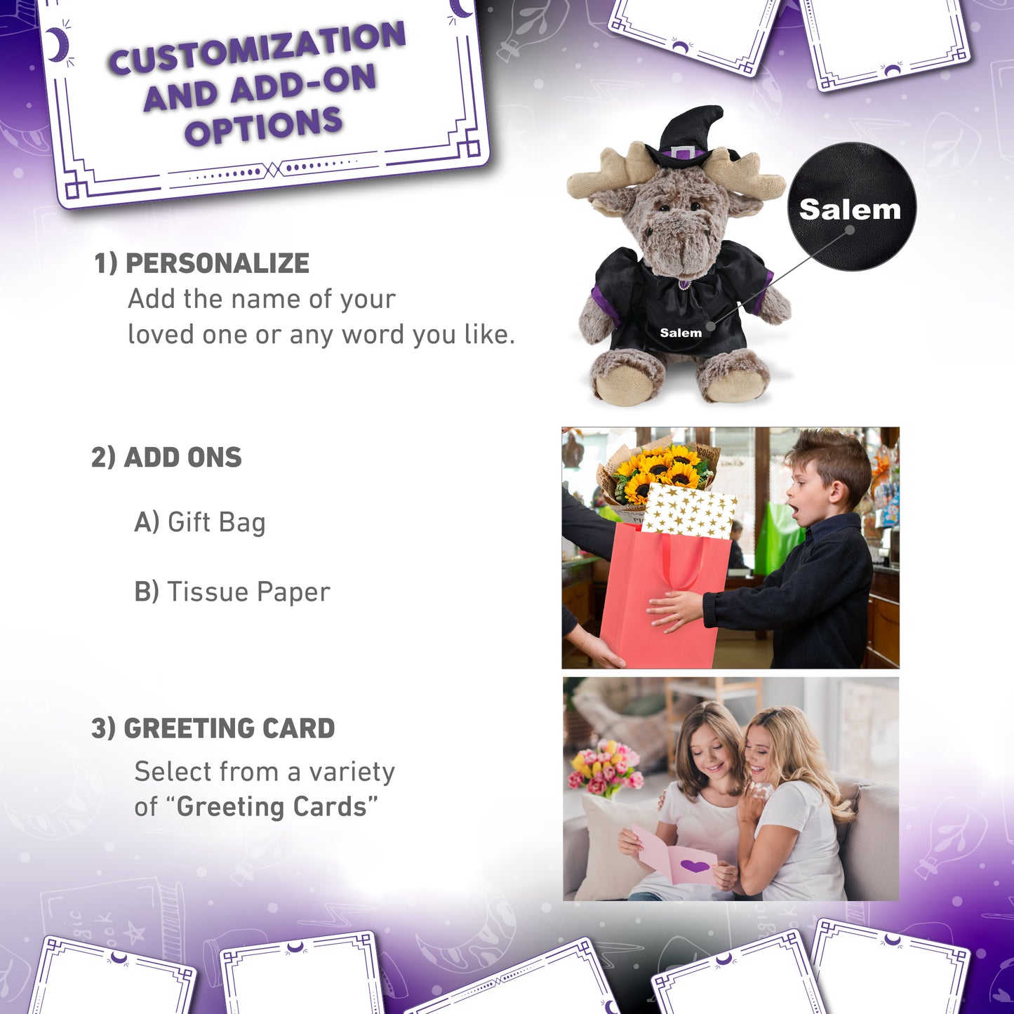 SUPER SOFT PLUSH - SITTING MOOSE WITH BROWN HOODED SWEATER WITCH DRESS UP