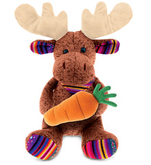 DolliBu Happy Easter Funky Plush Sitting Brown Moose with Carrot - 15 Inches