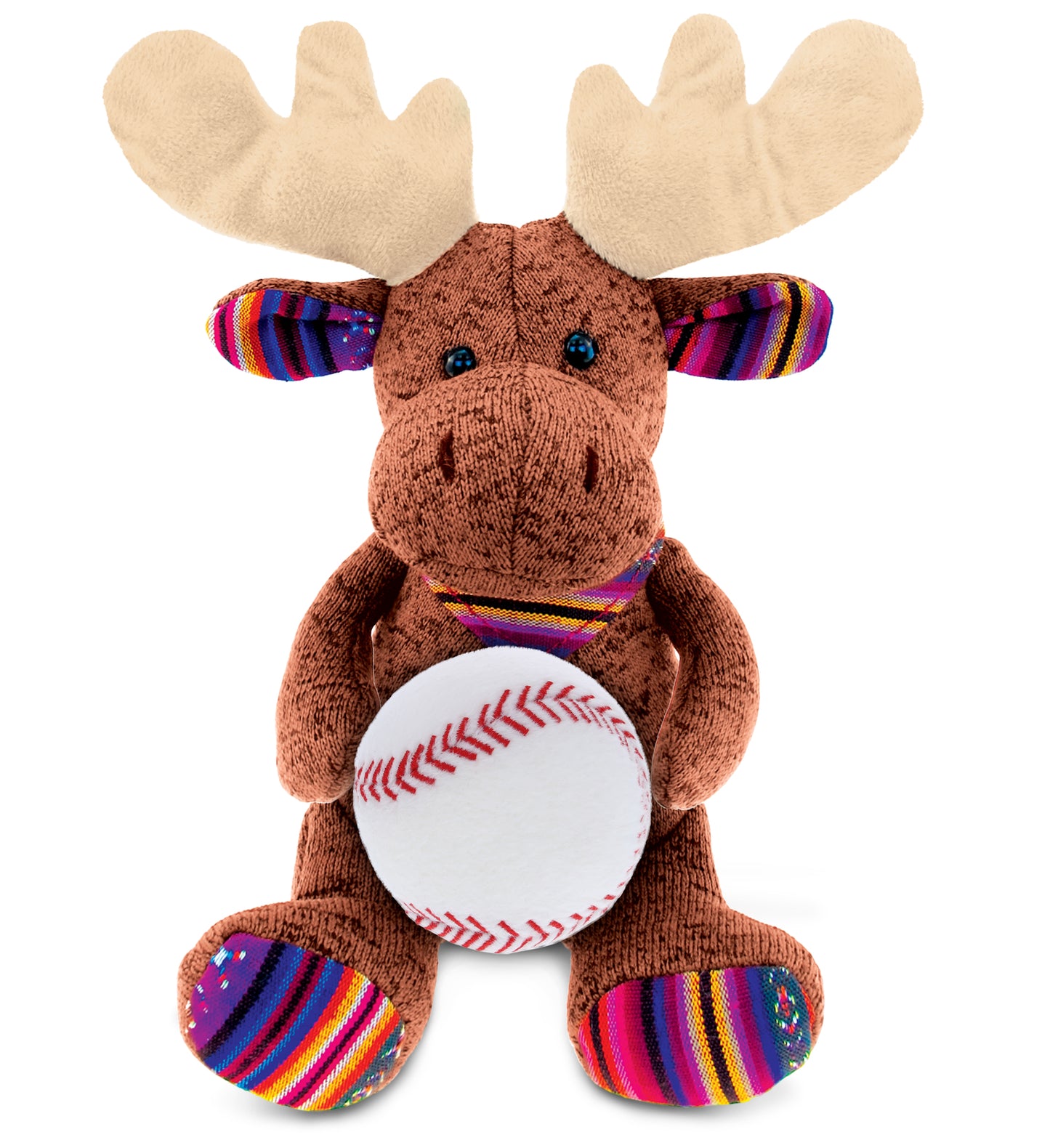 PLUSH BASEBALL - FUNKY PLUSH - SITTING BROWN MOOSE