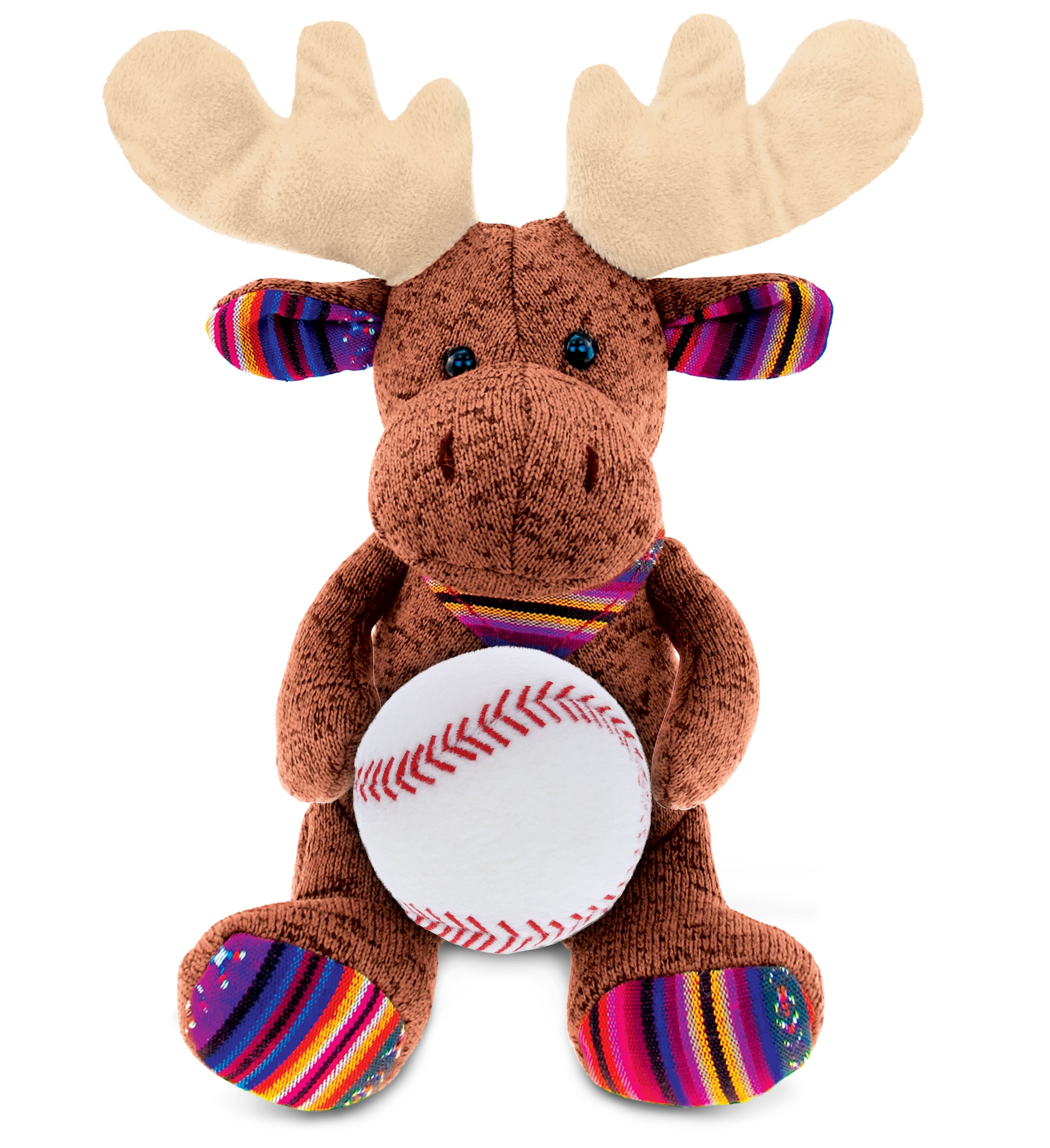 PLUSH BASEBALL - FUNKY PLUSH - SITTING BROWN MOOSE