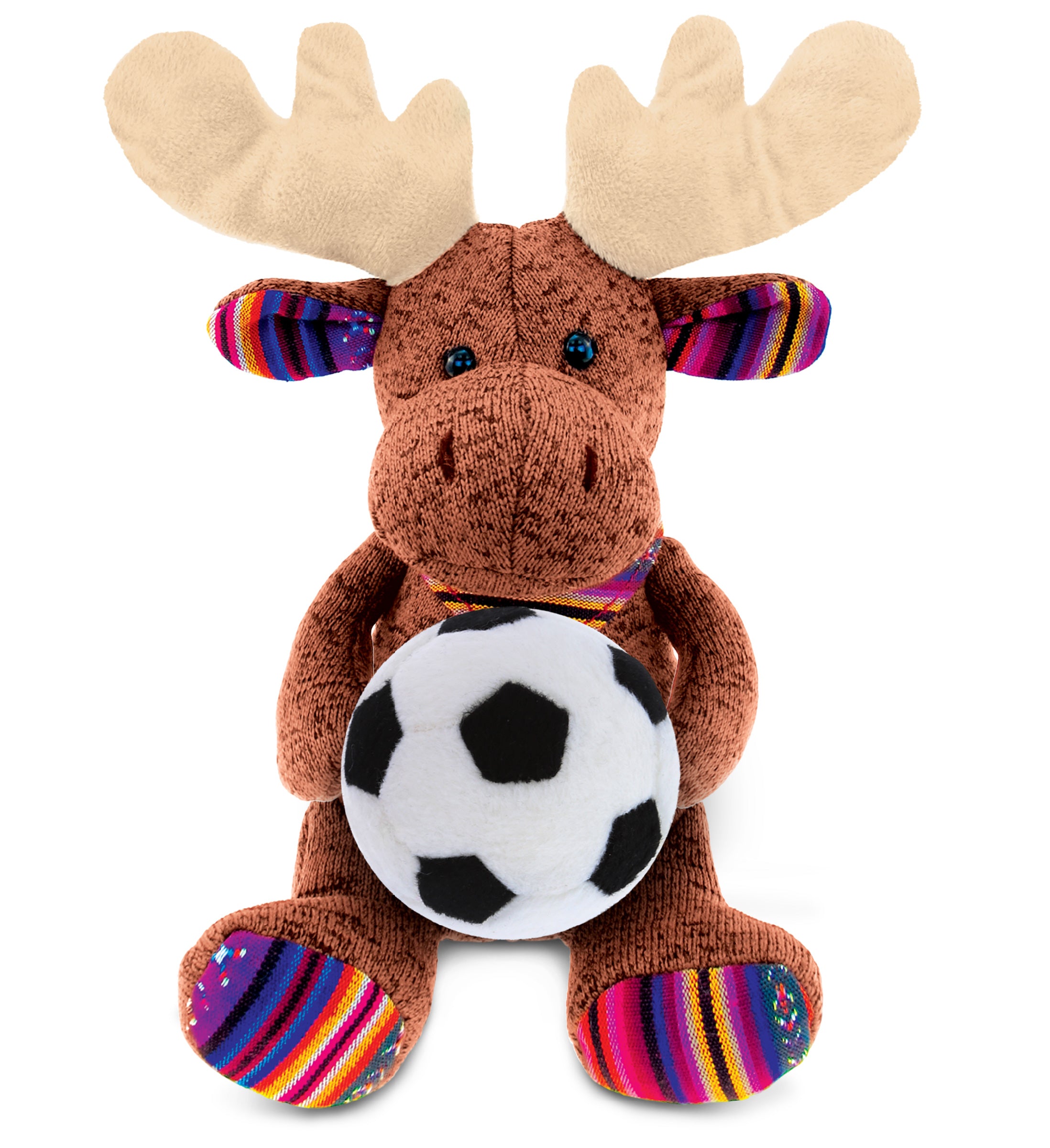 PLUSH SOCCER BALL - FUNKY PLUSH - SITTING BROWN MOOSE