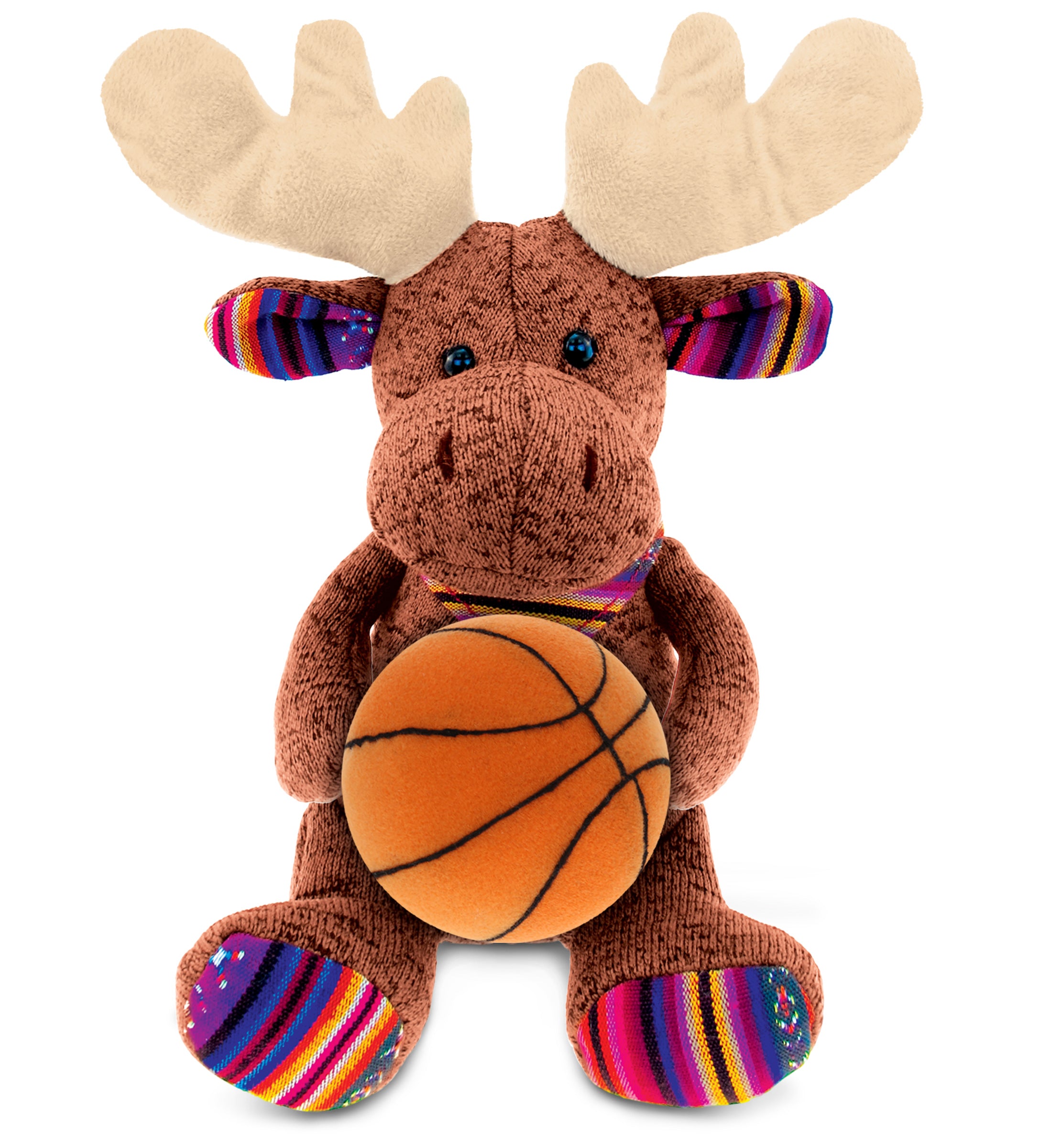 PLUSH BASKETBALL - FUNKY PLUSH - SITTING BROWN MOOSE