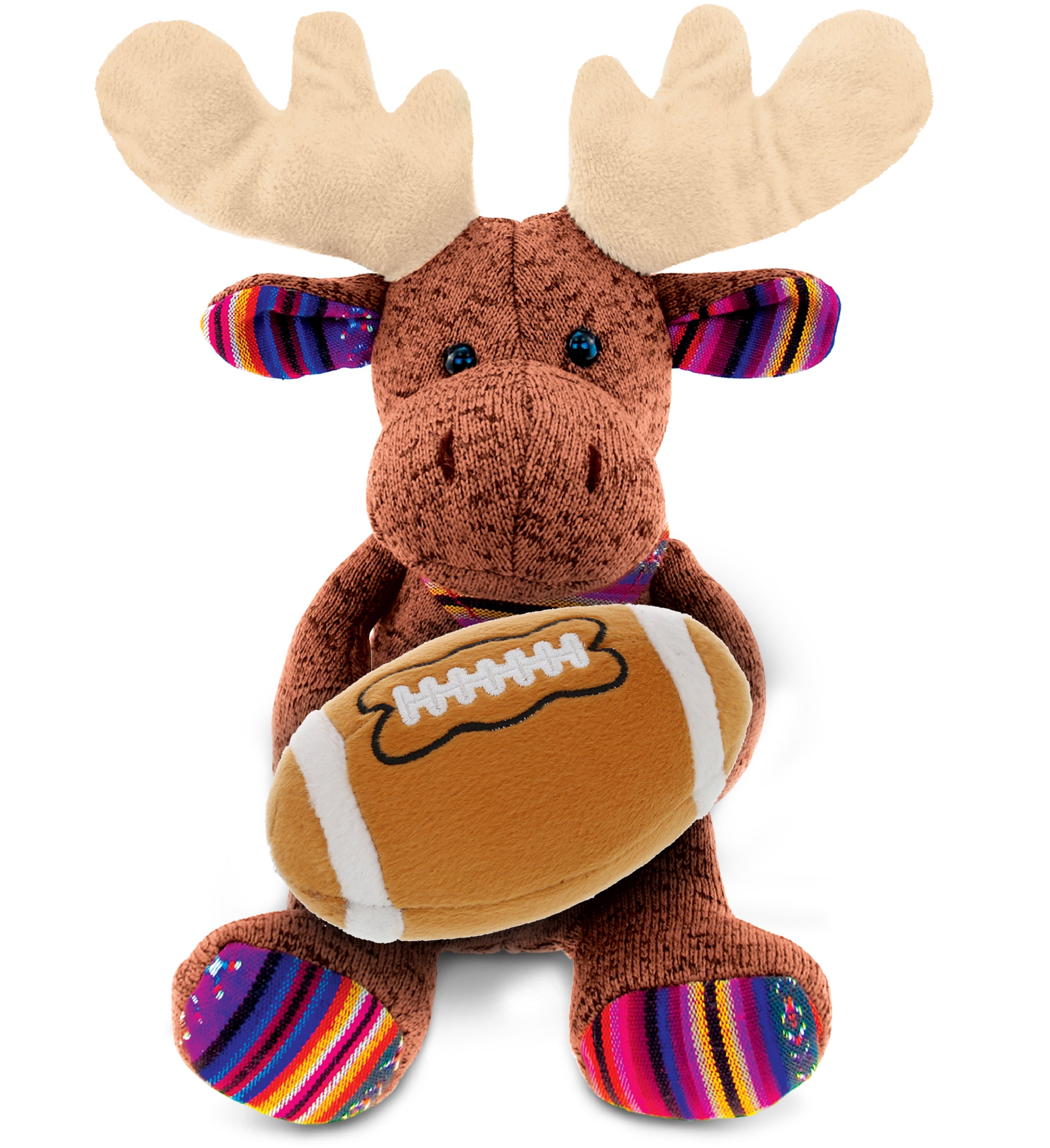 PLUSH FOOTBALL - FUNKY PLUSH - SITTING BROWN MOOSE