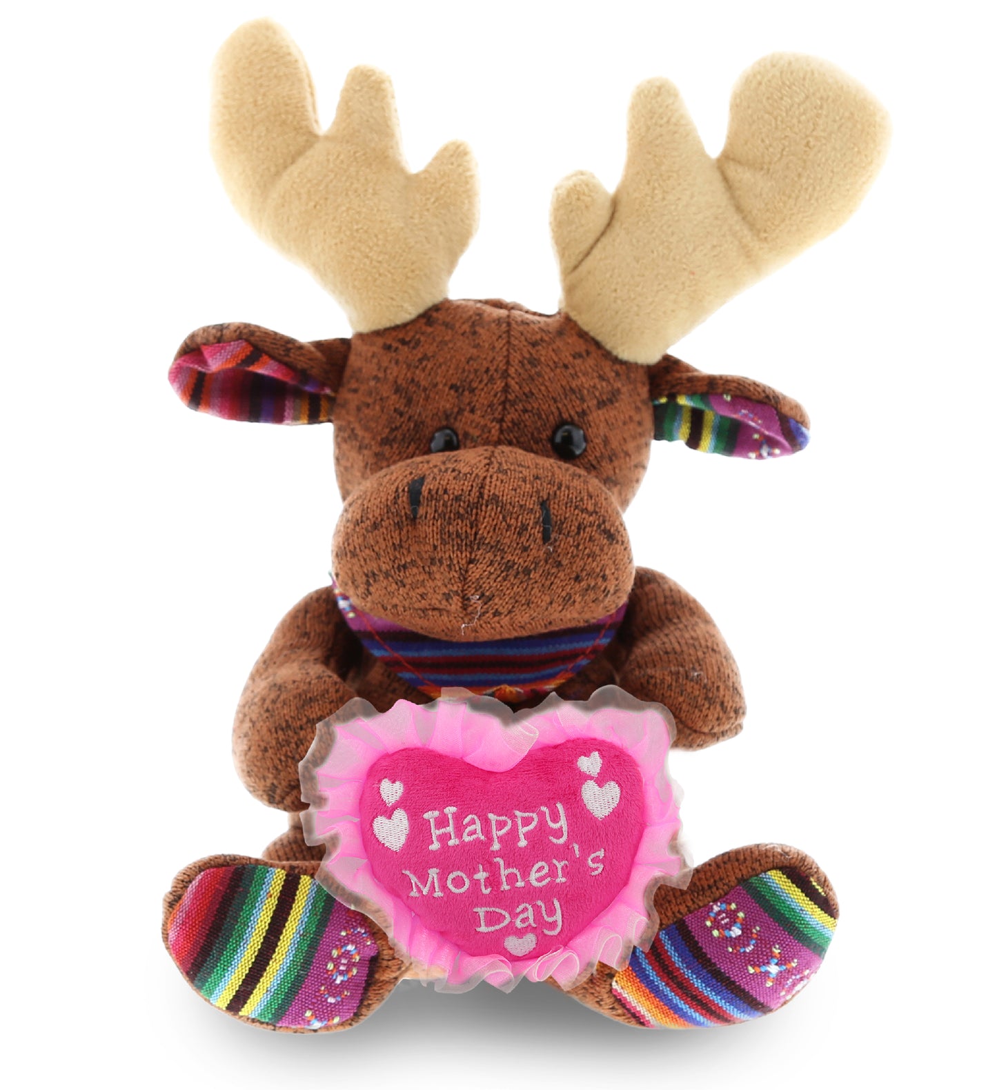 PLUSH MOTHERS DAY HEART - FUNKY PLUSH - SITTING BROWN MOOSE