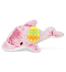 DolliBu Super Soft Pink Dolphin with Yellow Easter Egg Plush Toy - 14 Inches