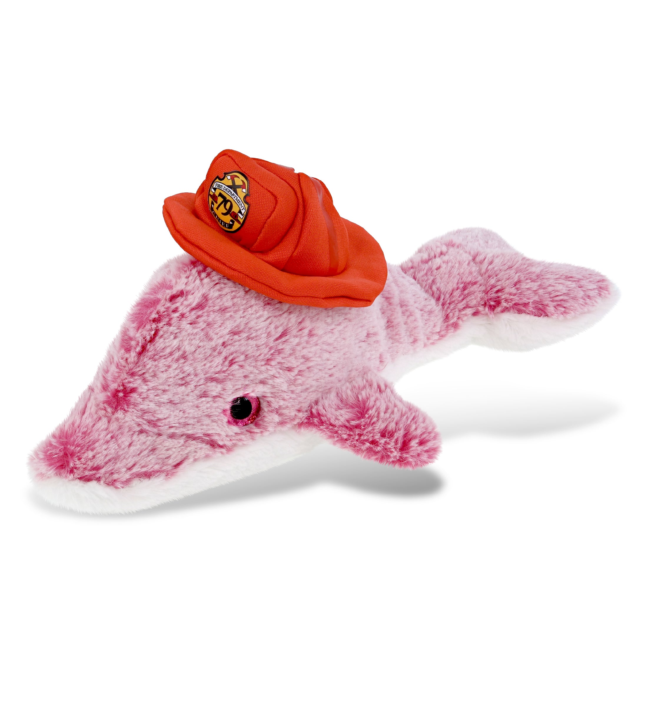 PLUSH FIREMAN - SUPER SOFT PLUSH - PINK DOLPHIN