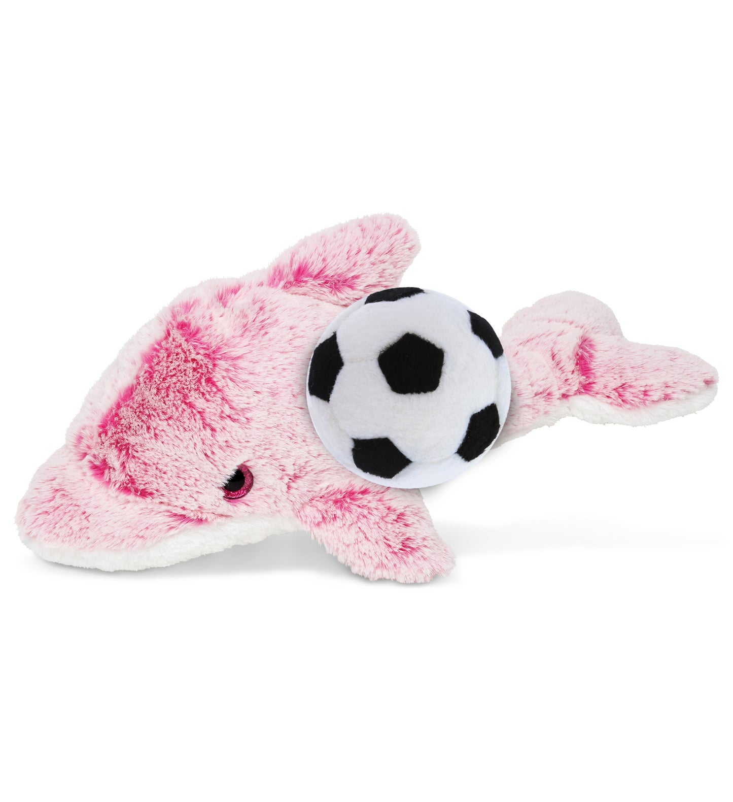 PLUSH SOCCER BALL - SUPER SOFT PLUSH - PINK DOLPHIN