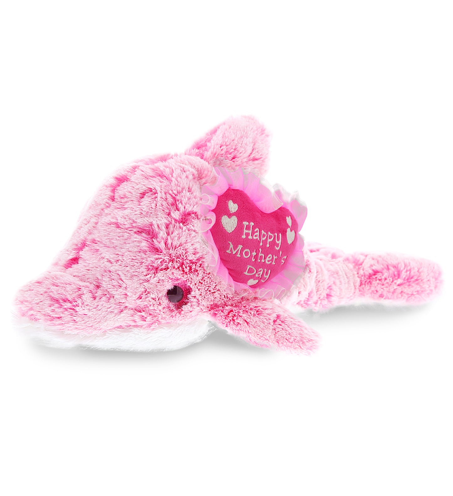 PLUSH MOTHERS DAY HEART - SUPER SOFT PLUSH - PINK DOLPHIN