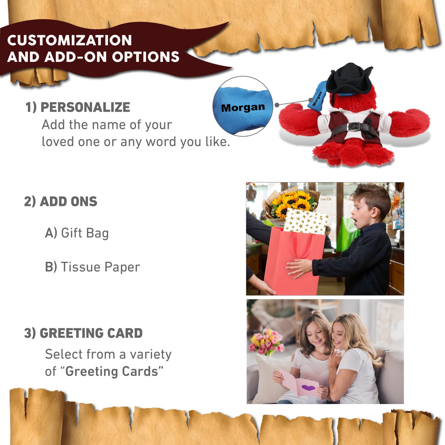 SUPER SOFT PLUSH - ELEGANT RED LOBSTER PIRATE DRESS UP