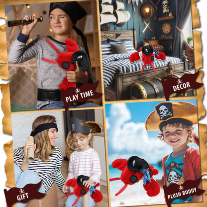 SUPER SOFT PLUSH - ELEGANT RED LOBSTER PIRATE DRESS UP