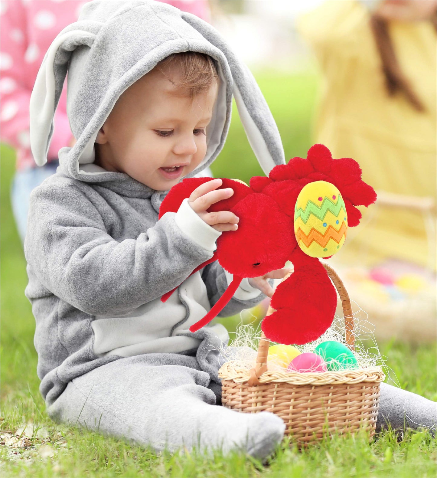 DolliBu Super Soft Cute Red Lobster with Yellow Easter Egg Plush - 13 Inches
