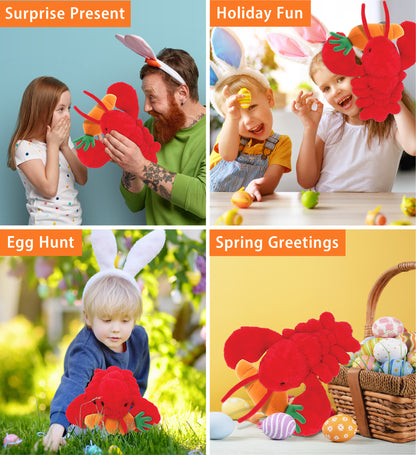 DolliBu Happy Easter Super Soft Plush Elegant Red Lobster with Carrot - 13 Inch