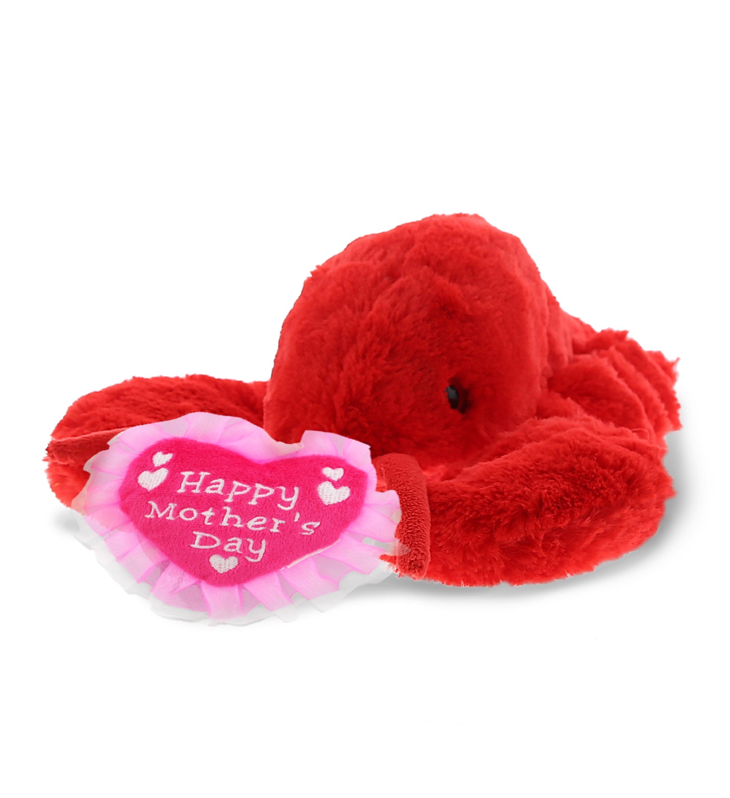 PLUSH MOTHERS DAY HEART - SUPER SOFT PLUSH - ELEGANT RED LOBSTER