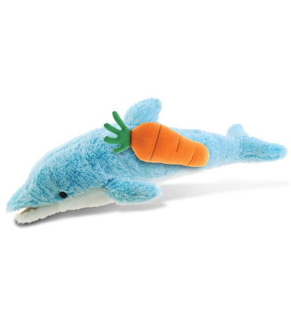 DolliBu Happy Easter Super Soft Plush Small Dolphin with Carrot Plush - 14 Inch