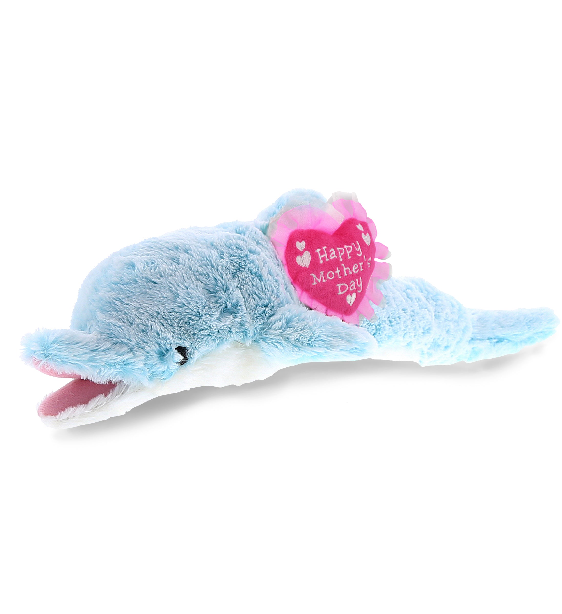 PLUSH MOTHERS DAY HEART - SUPER-SOFT PLUSH - DOLPHIN LARGE