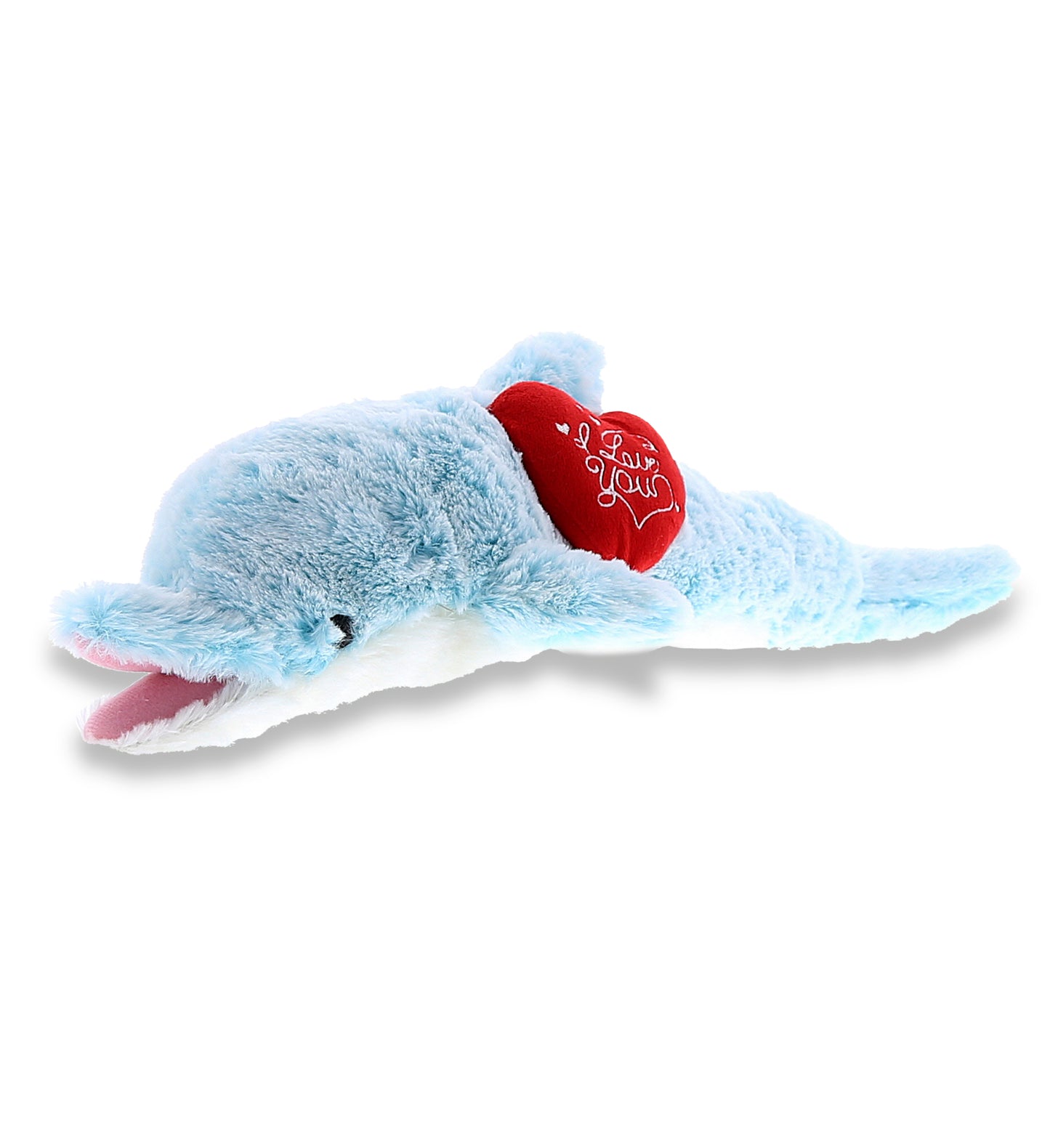 PLUSH I LOVE YOU RED HEART - SUPER-SOFT PLUSH - DOLPHIN LARGE