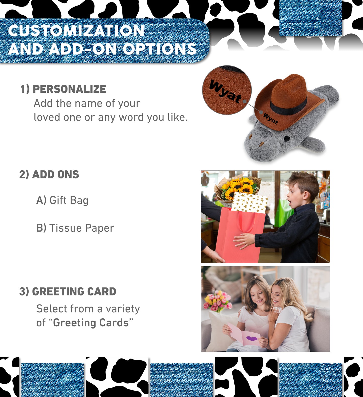 WILD COLLECTION PLUSH - 9" GREY MANATEE COWBOY DRESS UP