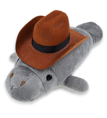 WILD COLLECTION PLUSH - 9" GREY MANATEE COWBOY DRESS UP