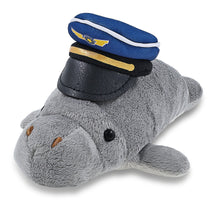 WILD COLLECTION PLUSH - 9" GREY MANATEE WITH PILOT DRESS UP