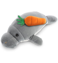 DolliBu Happy Easter Super Soft Plush Grey Manatee with Carrot Plush - 9 Inches
