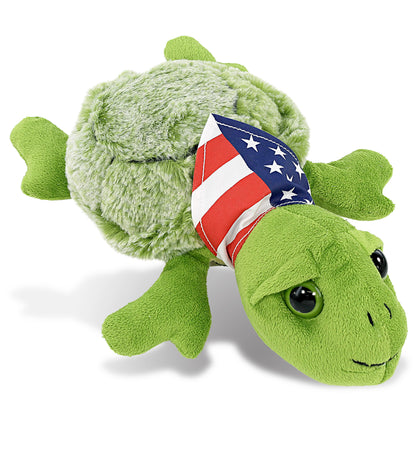 SUPER-SOFT PLUSH - SEA-TURTLE SMALL WITH USA FLAG BANDANA