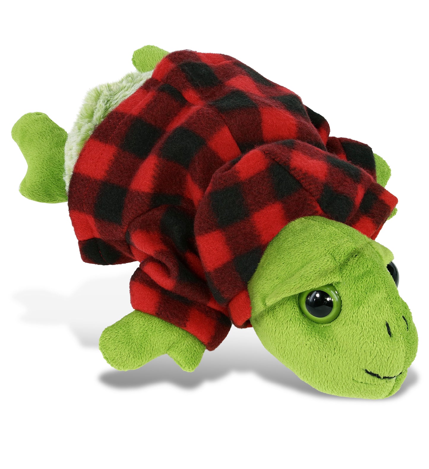 PLUSH RED PLAID HOODIE - SUPER-SOFT PLUSH - SEA-TURTLE SMALL
