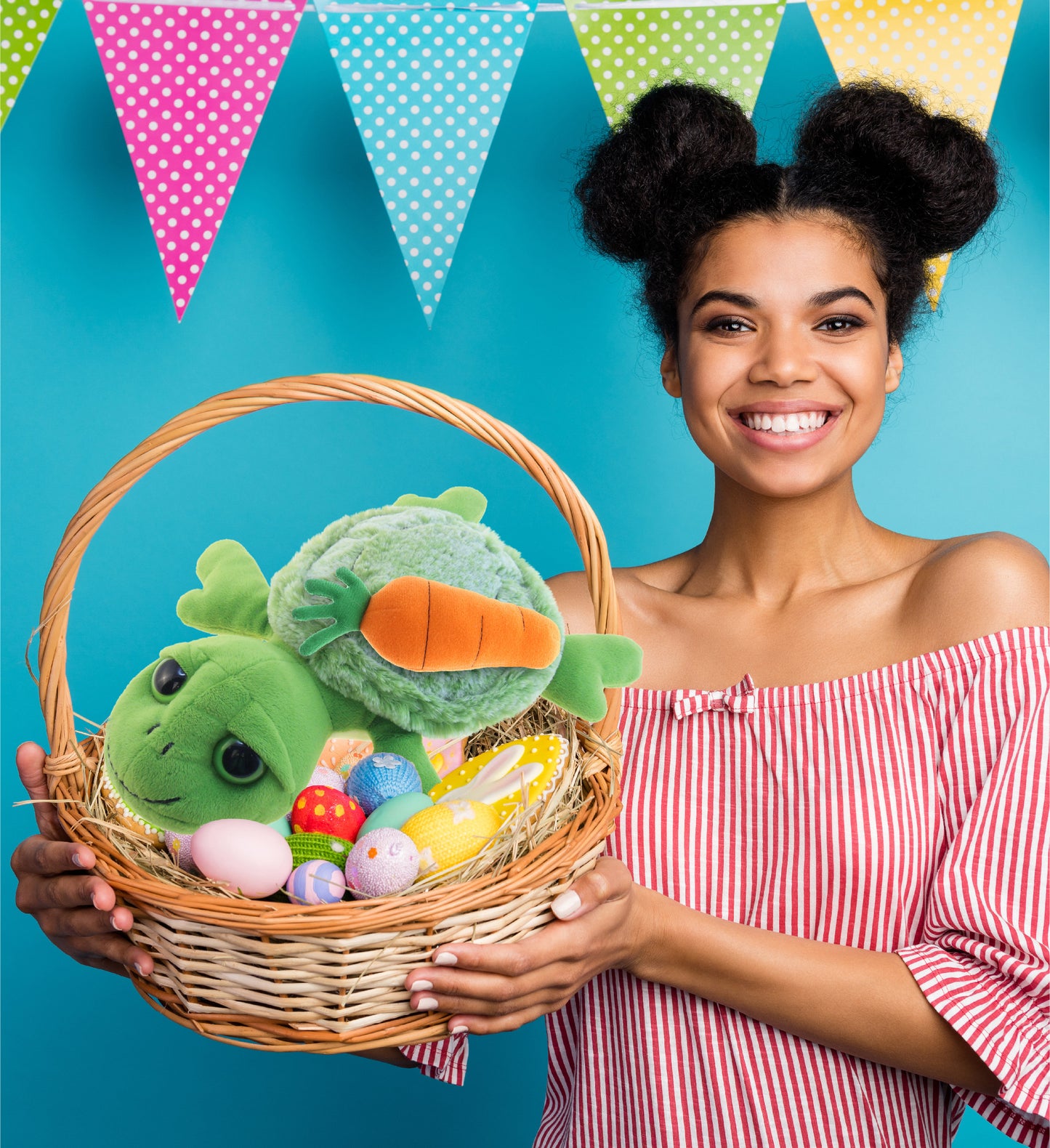 DolliBu Happy Easter Super Soft Plush Sea Turtle with Carrot Plush - 11 Inches