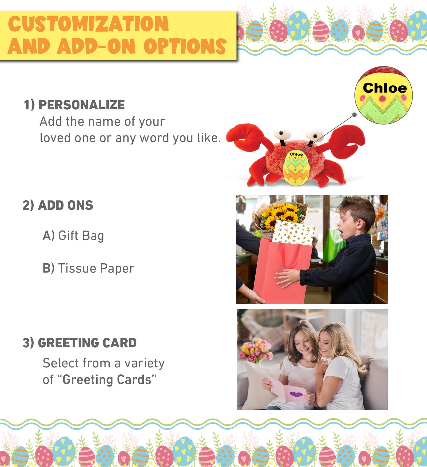 DolliBu Super Soft Cute Red Crab with Yellow Easter Egg Plush Toy - 12 Inches