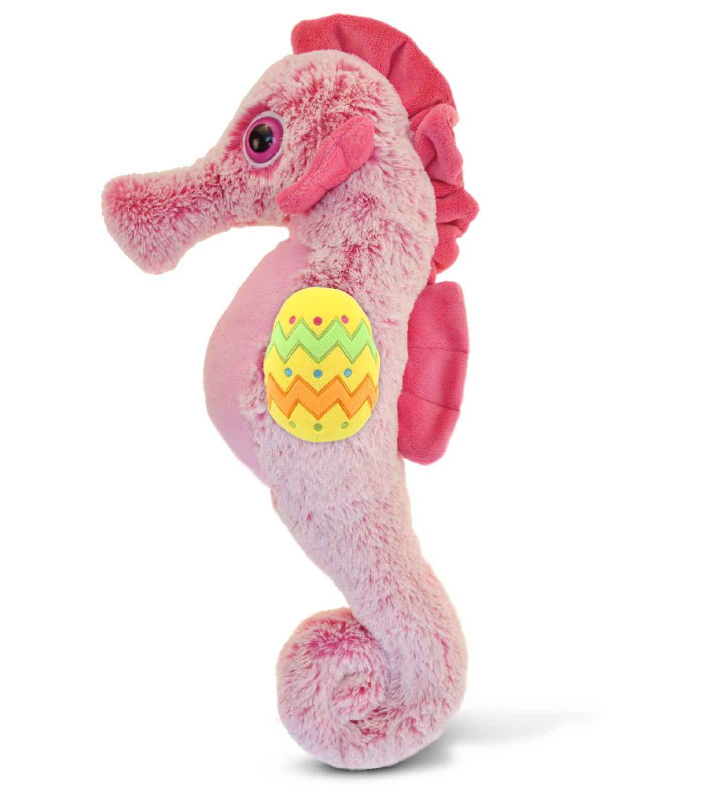 DolliBu Super Soft Pink Seahorse with Yellow Easter Egg Plush Toy - 15 Inches
