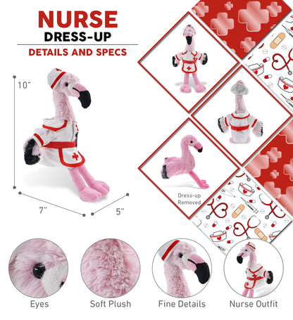 SUPER-SOFT PLUSH - PINK FLAMINGO With NURSE Dress-Up