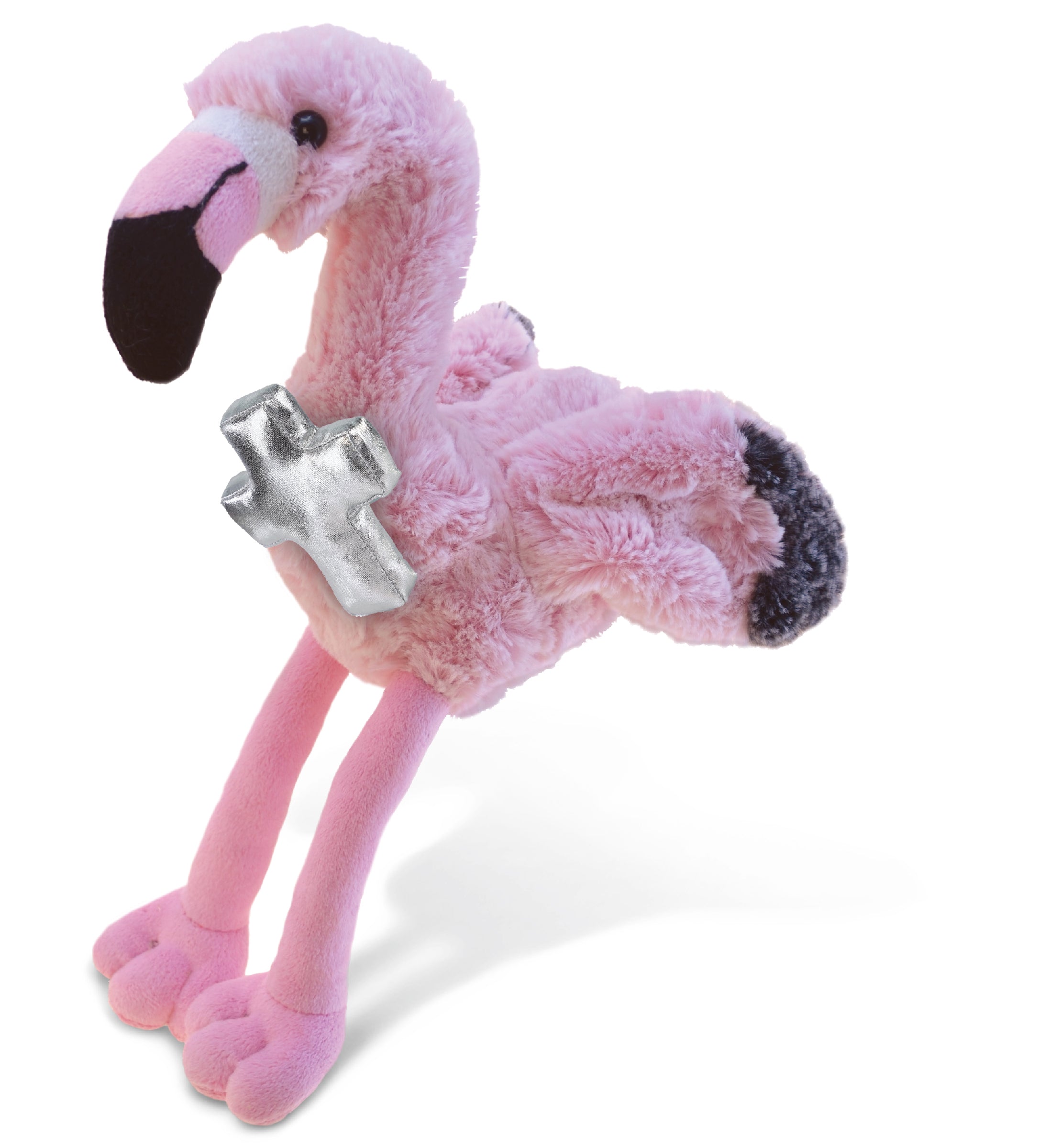 PLUSH CROSS - SUPER-SOFT PLUSH - PINK FLAMINGO