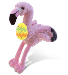 DolliBu Super Soft Pink Flamingo with Yellow Easter Egg Plush Toy - 10 Inches