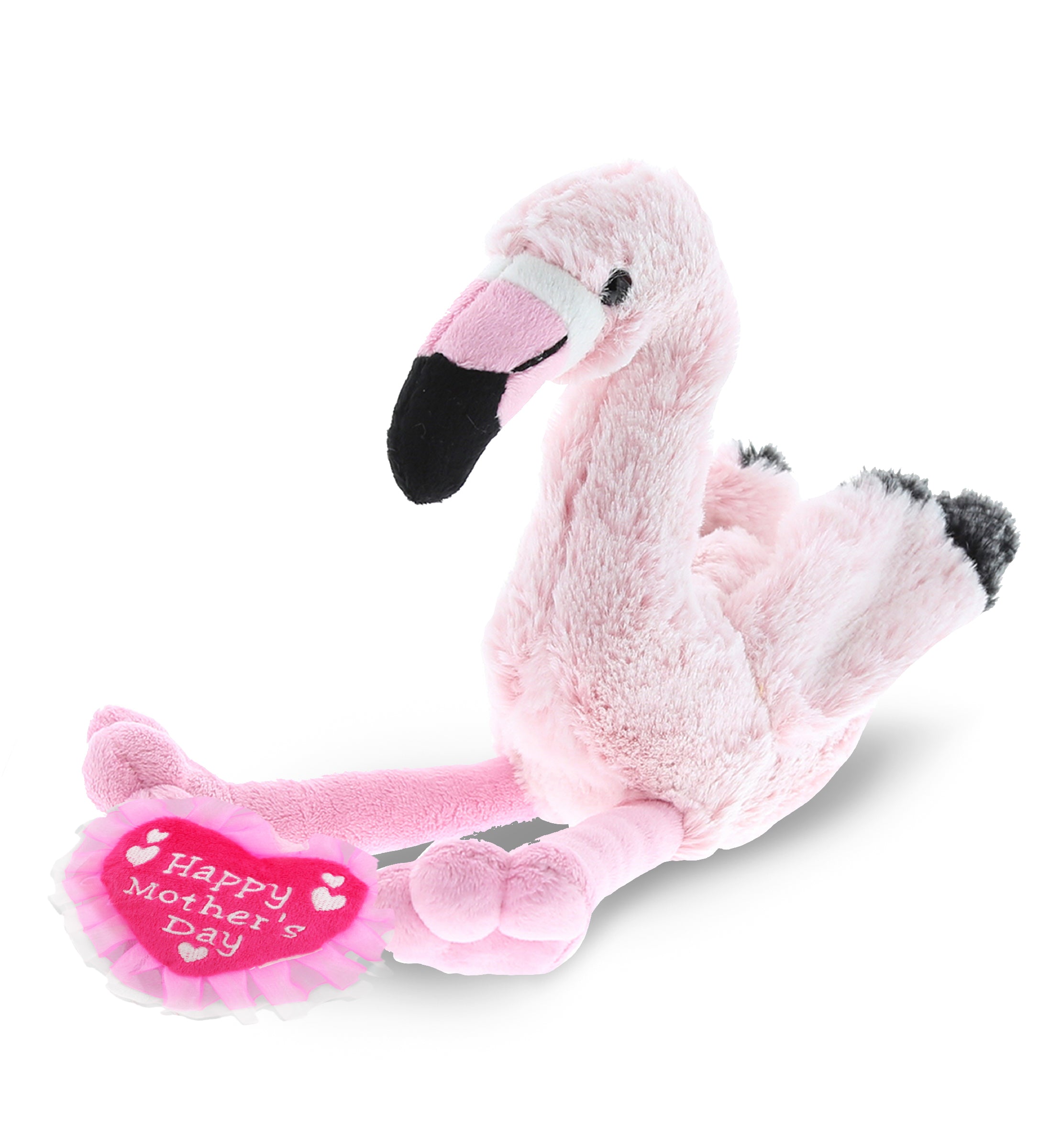 PLUSH MOTHERS DAY HEART - SUPER-SOFT PLUSH - PINK FLAMINGO