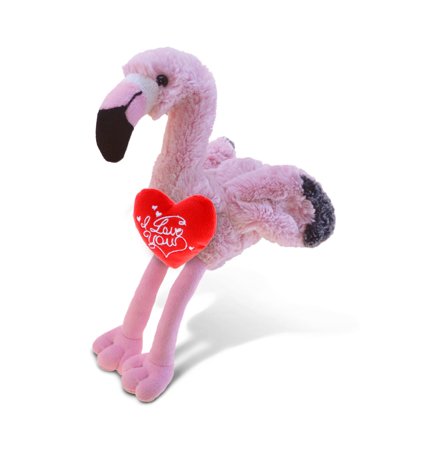 PLUSH I LOVE YOU RED HEART - SUPER-SOFT PLUSH - PINK FLAMINGO