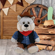 SUPER-SOFT PLUSH - SITTING WOLF COWBOY DRESS UP