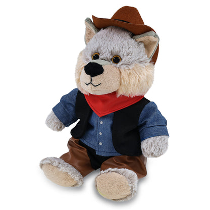 SUPER-SOFT PLUSH - SITTING WOLF COWBOY DRESS UP