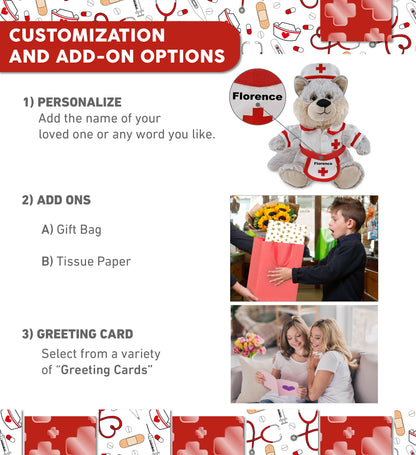 SUPER-SOFT PLUSH - SITTING WOLF With NURSE Dress-Up