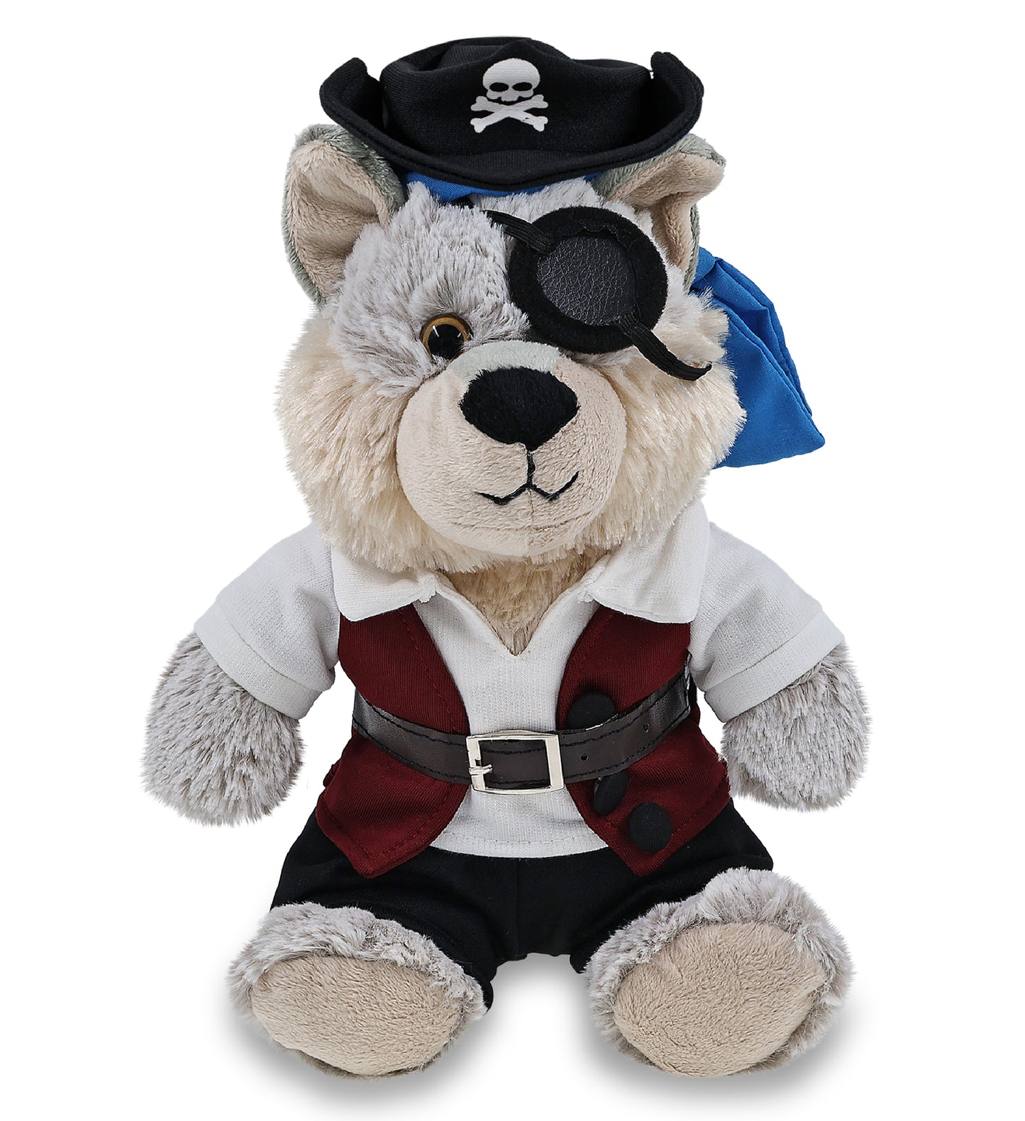 SUPER-SOFT PLUSH - SITTING WOLF PIRATE DRESS UP