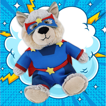SUPER-SOFT PLUSH - SITTING WOLF SUPER HERO
