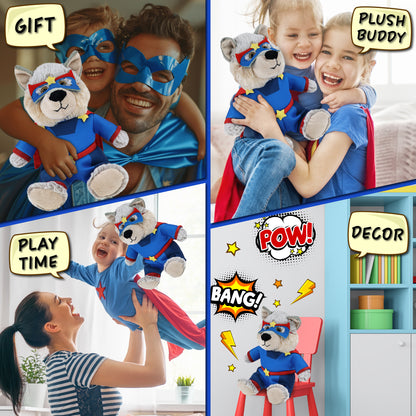 SUPER-SOFT PLUSH - SITTING WOLF SUPER HERO