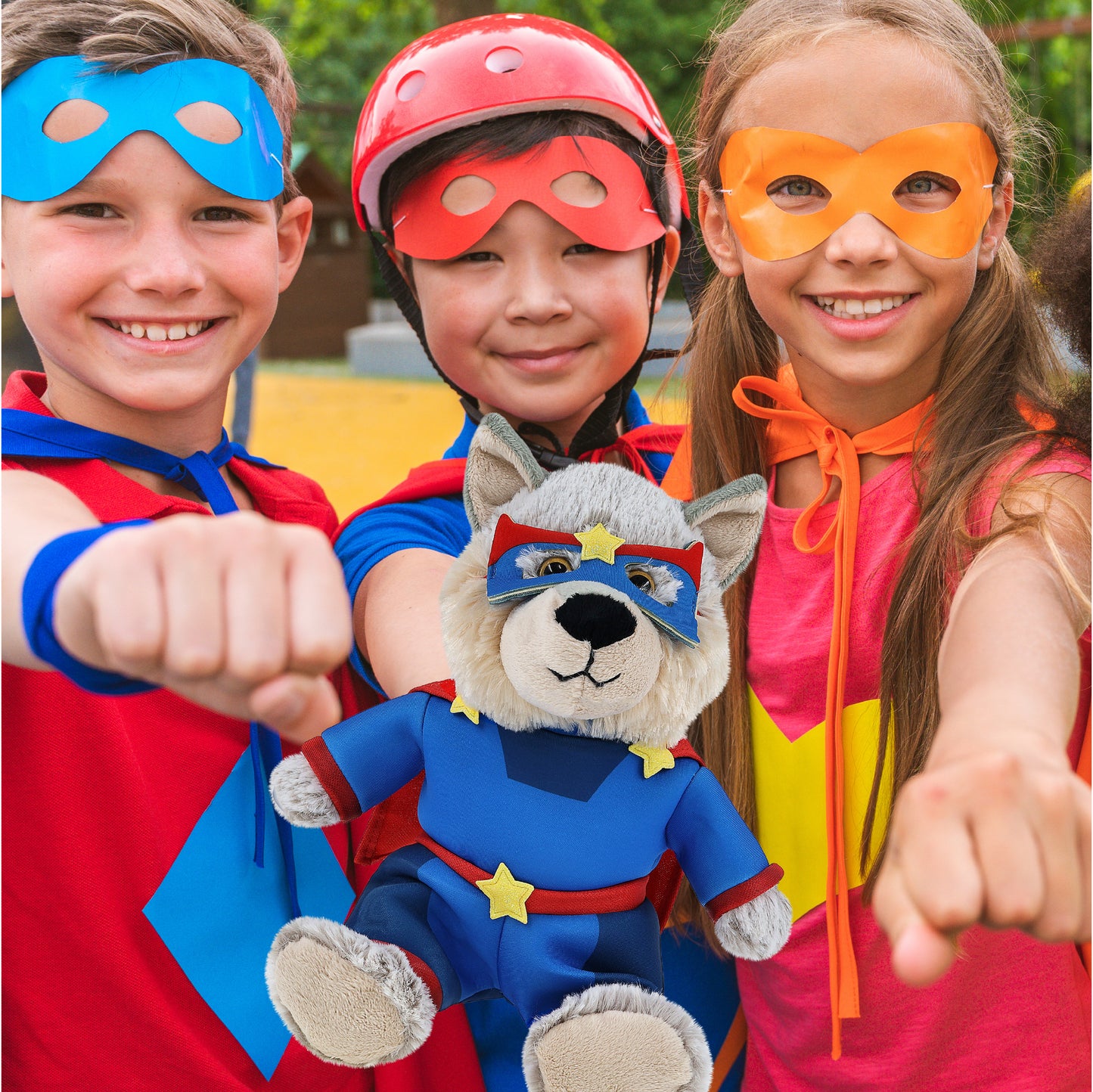 SUPER-SOFT PLUSH - SITTING WOLF SUPER HERO